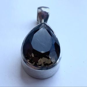 Faceted Smokey Quartz Pendant Set in Sterling